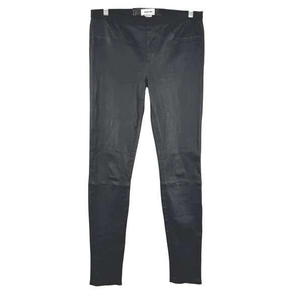 Helmut Lang Lamb Leather Leggings Size 8 Black Stretch‎ Plonge 2 NWT PT-2489 - Picture 1 of 10